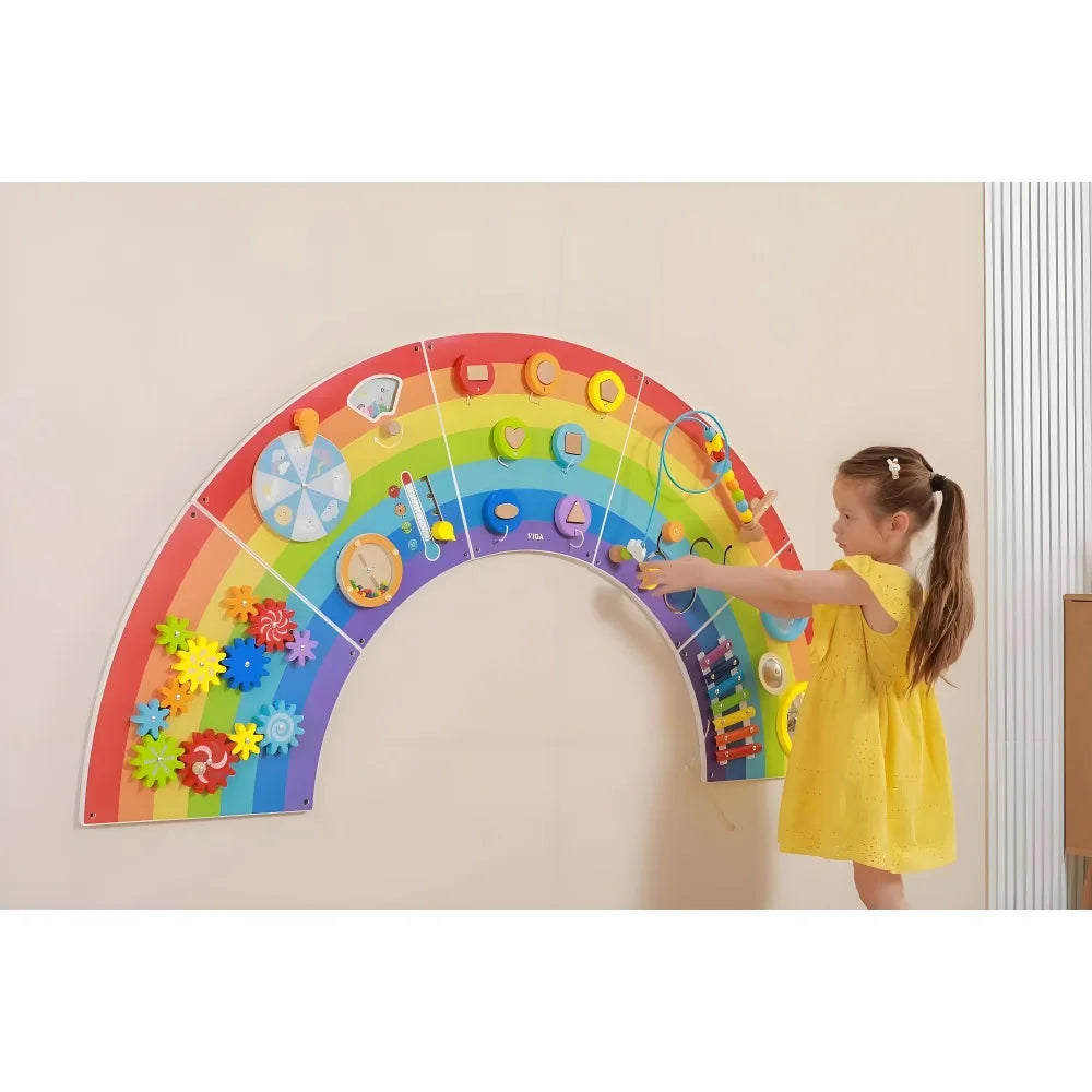🦁 Montessori Wooden Busy Board – Sensory Wall Panel for Kids