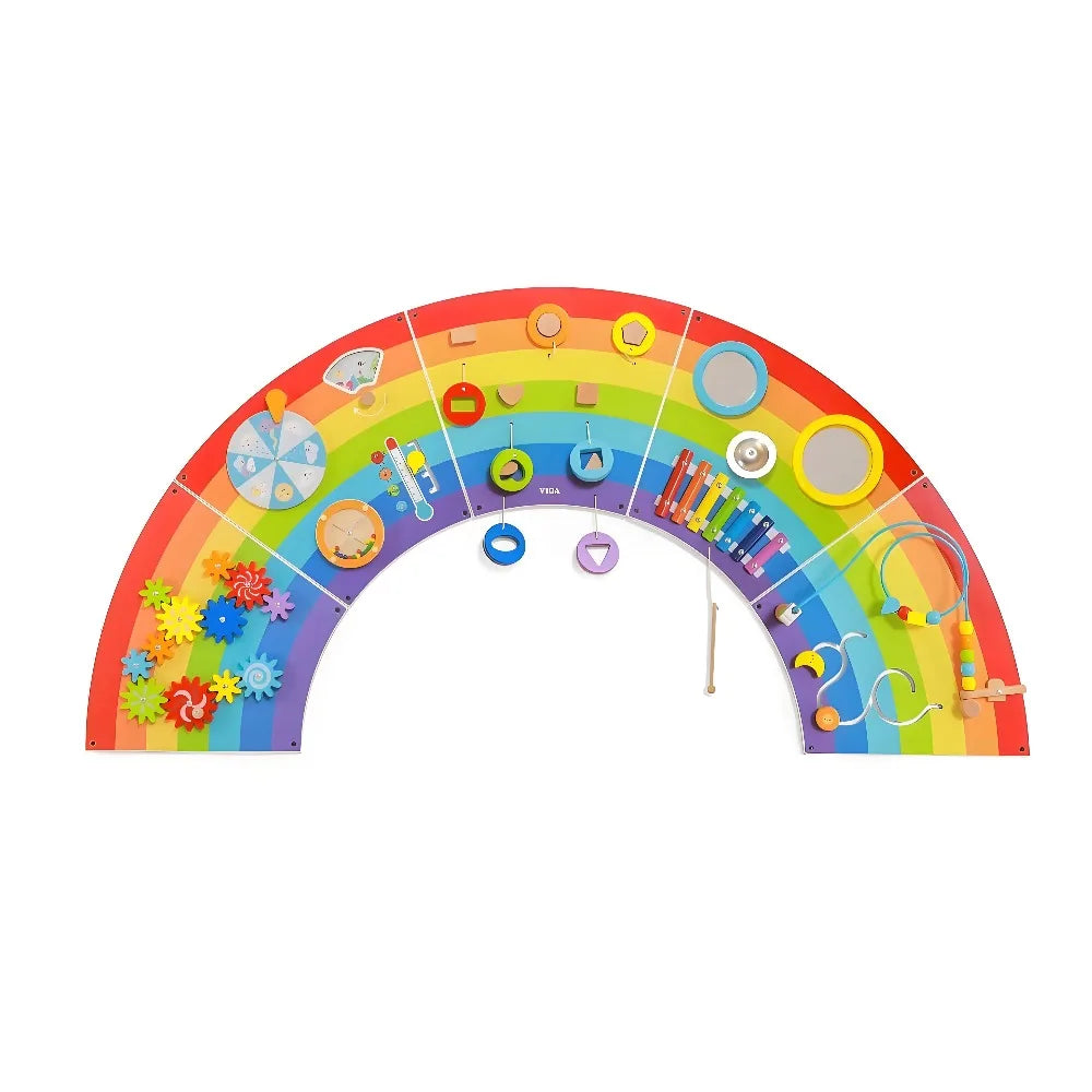 🦁 Montessori Wooden Busy Board – Sensory Wall Panel for Kids
